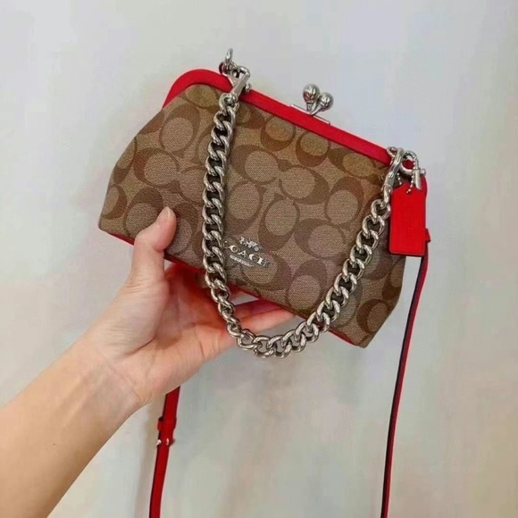 Coach Bags Nwt Coach Nora Kisslock Crossbody In Signature Canvas Msrp Poshmark
